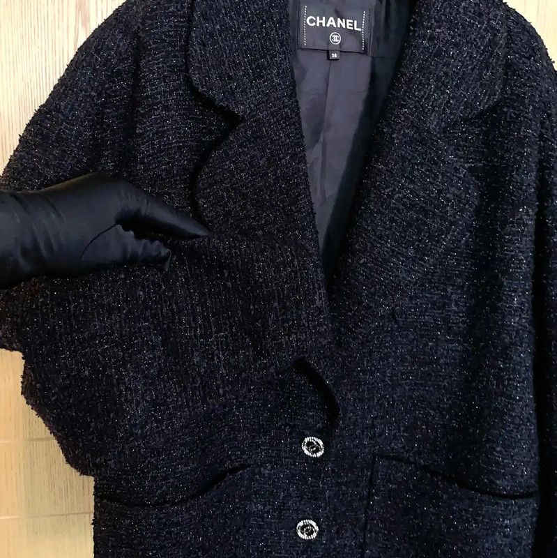 Chanel Chanel Black Cotton Blend Tweed Jacket 0089 Size S / US 4 / IT 40 - 5 Thumbnail