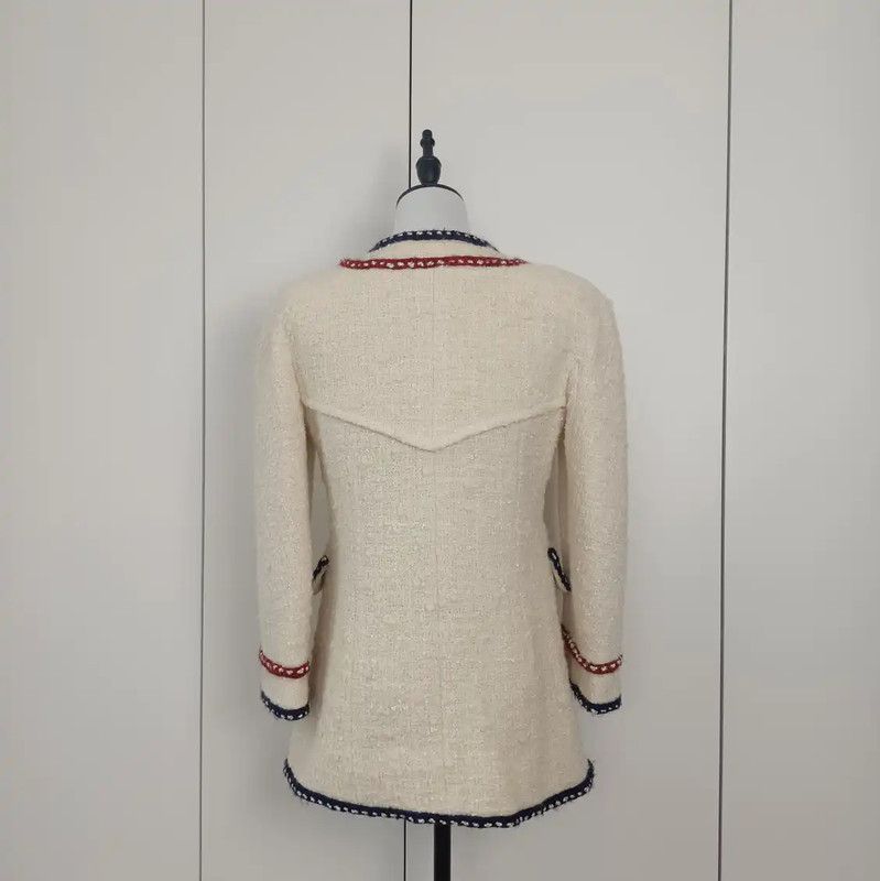 Chanel Chanel Winter Wool Blend Coat in Cream 0089 Size S / US 4 / IT 40 - 3 Thumbnail
