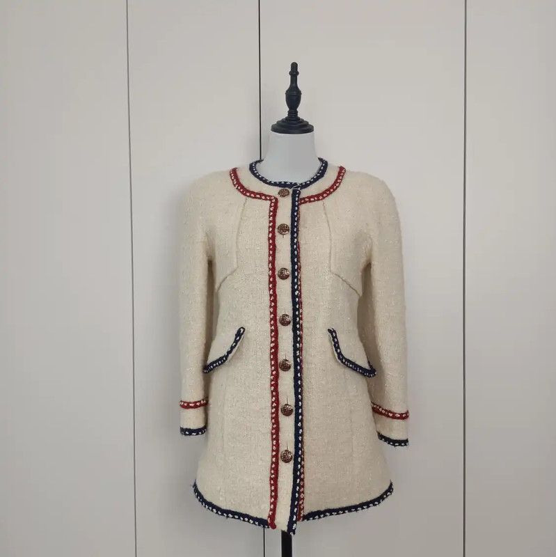 Chanel Chanel Winter Wool Blend Coat in Cream 0089 Size S / US 4 / IT 40 - 2 Thumbnail