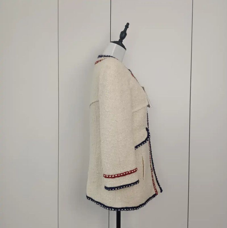 Chanel Chanel Winter Wool Blend Coat in Cream 0089 Size S / US 4 / IT 40 - 4 Thumbnail