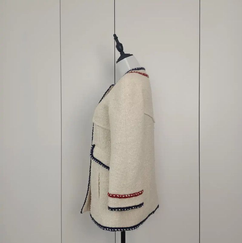 Chanel Chanel Winter Wool Blend Coat in Cream 0089 Size S / US 4 / IT 40 - 5 Thumbnail