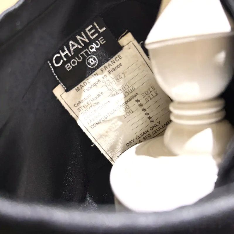 Chanel Chanel Black Silk Long Sleeve Logo Top 0089 Size S / US 4 / IT 40 - 8 Thumbnail