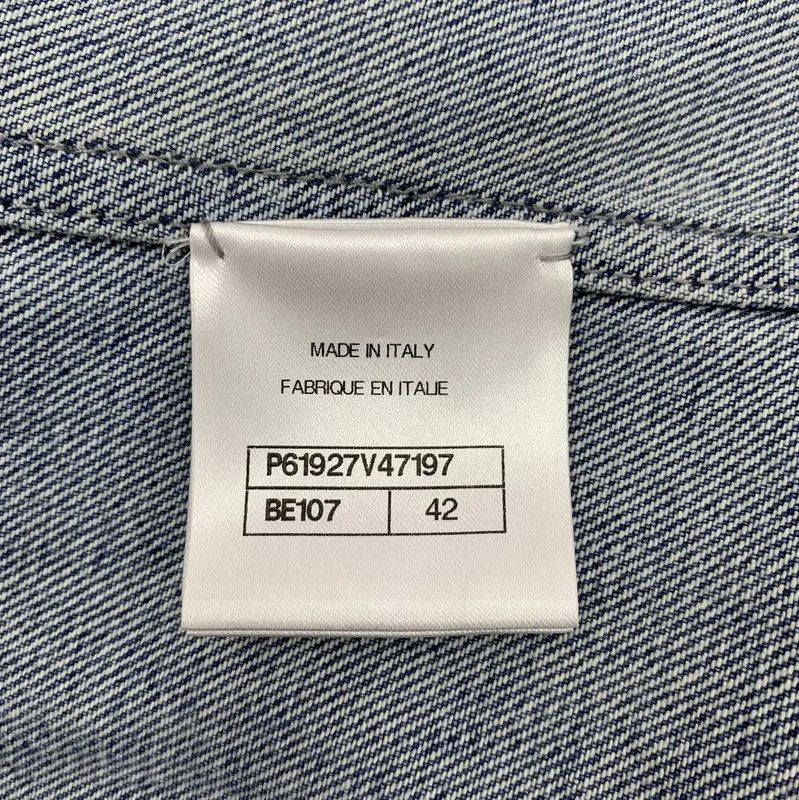 Chanel Chanel Blue Cotton Women's Jacket with Shearling Collar 0089 Size ONE SIZE - 7 Thumbnail