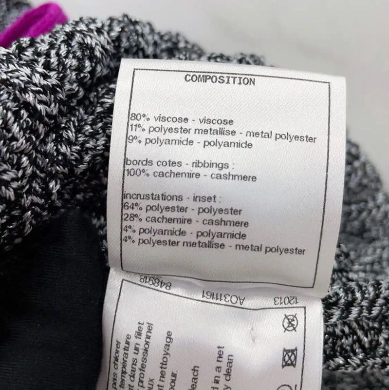 Chanel Chanel Gray Long Sleeve Cardigan with Pink Trim 0089 Size L / US 10 / IT 46 - 9 Thumbnail
