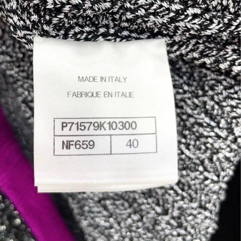 Chanel Chanel Gray Long Sleeve Cardigan with Pink Trim 0089 Size L / US 10 / IT 46 - 8 Thumbnail