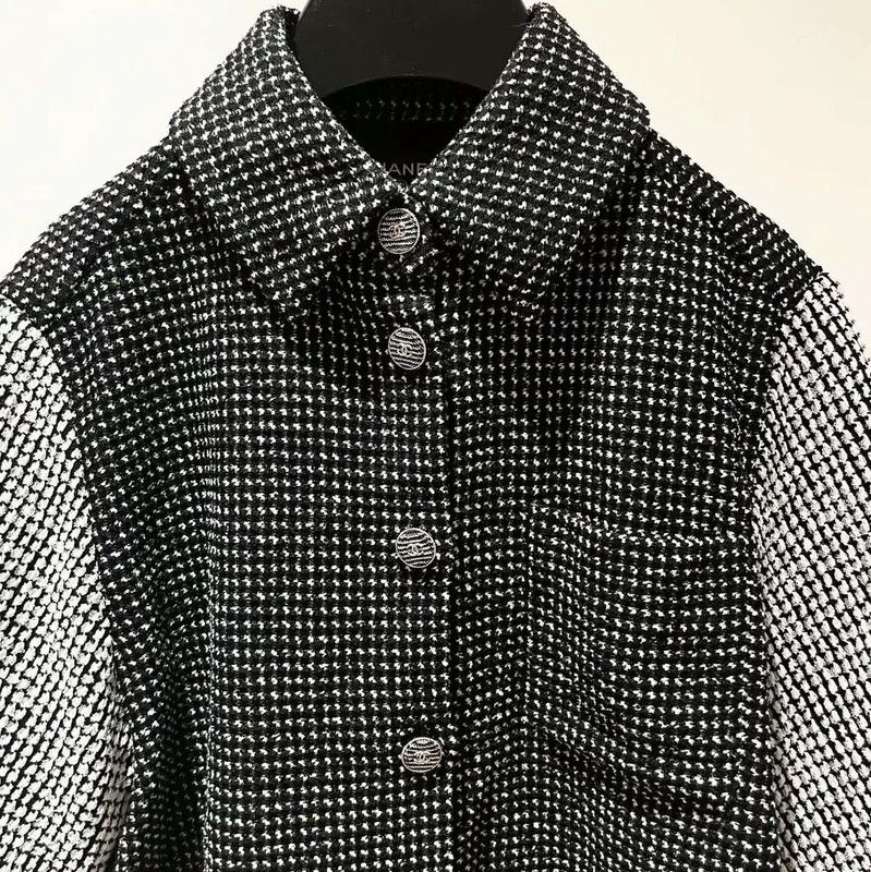 Chanel Chanel Short Sleeve Gray Cotton Blend Shirt 0089 Size M / US 6-8 / IT 42-44 - 3 Thumbnail