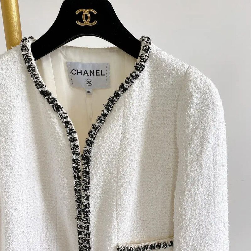 Chanel Chanel White Cotton Women's Jacket for Spring Autumn 0089 Size XS / US 0-2 / IT 36-38 - 6 Thumbnail