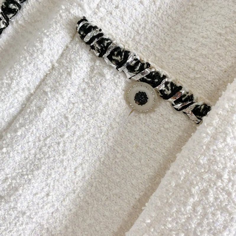 Chanel Chanel White Cotton Women's Jacket for Spring Autumn 0089 Size XS / US 0-2 / IT 36-38 - 5 Thumbnail
