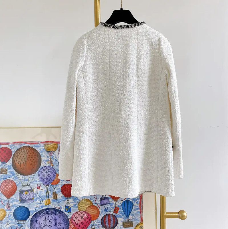 Chanel Chanel White Cotton Women's Jacket for Spring Autumn 0089 Size XS / US 0-2 / IT 36-38 - 2 Thumbnail