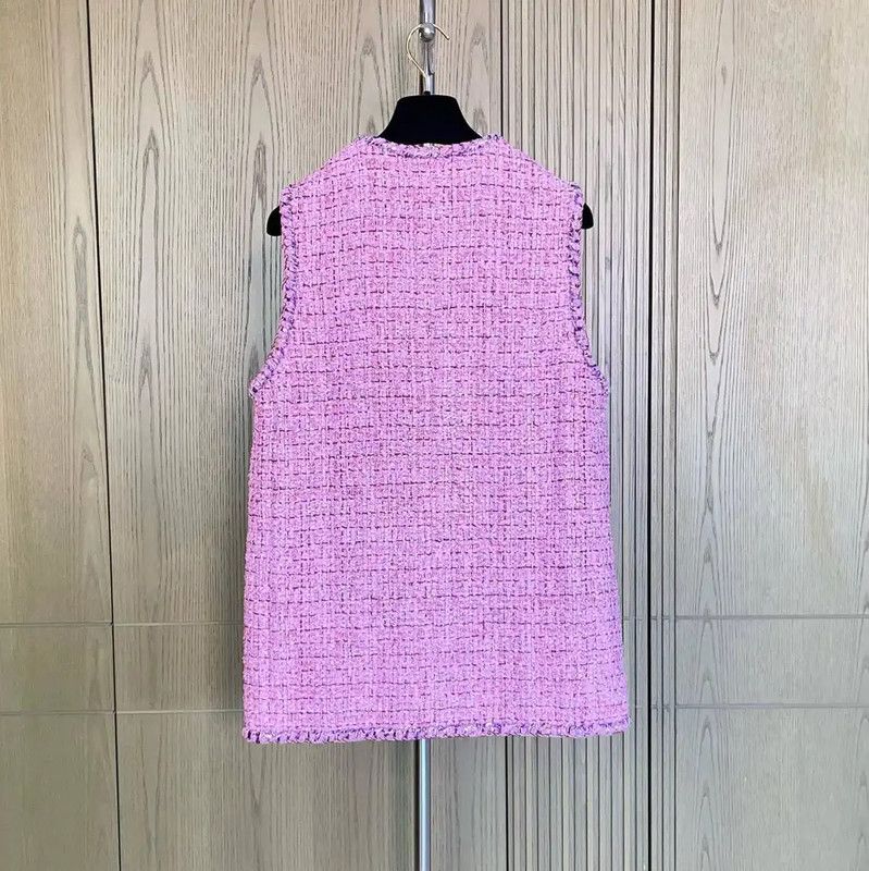 Chanel Chanel Pink Cotton Blend Vest for Women 0089 Size S / US 4 / IT 40 - 2 Thumbnail