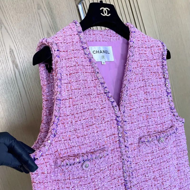 Chanel Chanel Pink Cotton Blend Vest for Women 0089 Size S / US 4 / IT 40 - 7 Thumbnail