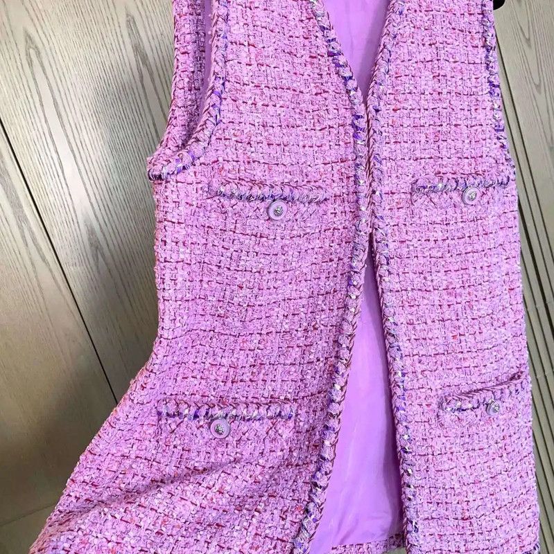 Chanel Chanel Pink Cotton Blend Vest for Women 0089 Size S / US 4 / IT 40 - 5 Thumbnail