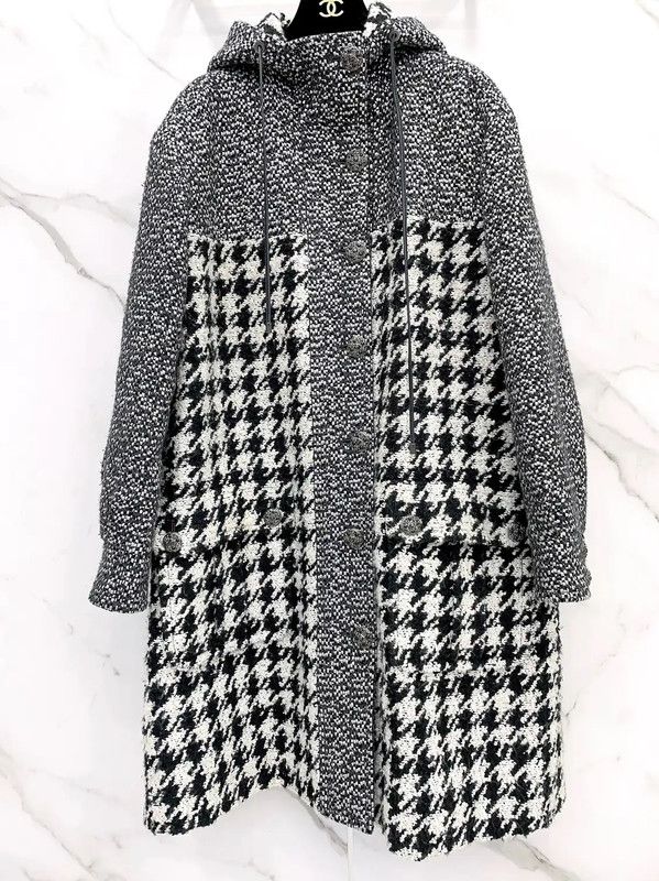 Chanel Chanel Gray Wool Blend Mid-Length Coat 0089 Size S / US 4 / IT 40 - 4 Thumbnail