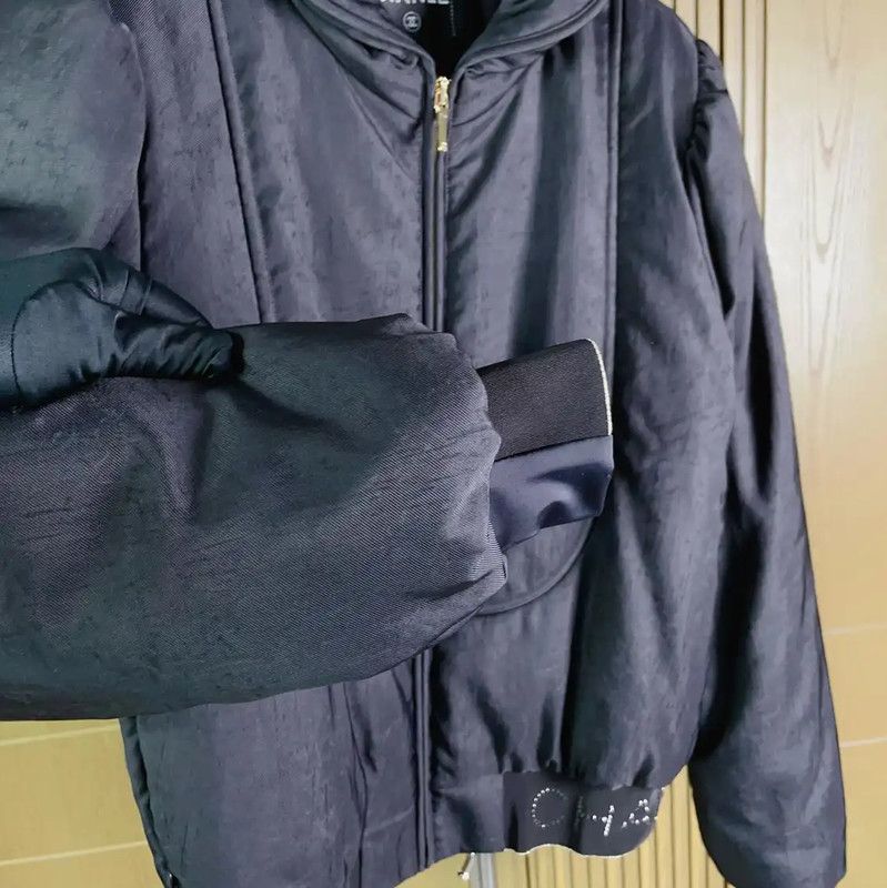 Chanel Chanel Black Nylon Cropped Jacket 0089 Size S / US 4 / IT 40 - 5 Thumbnail