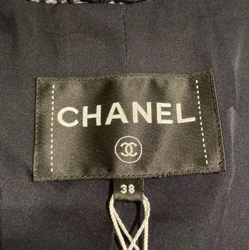 Chanel Chanel Winter Navy Checkered Tweed Short Coat 0089 Size S / US 4 / IT 40 - 3 Thumbnail