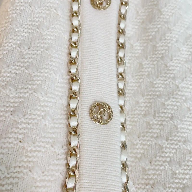 Chanel Chanel White Cashmere Chain Cardigan 0089 Size S / US 4 / IT 40 - 7 Thumbnail