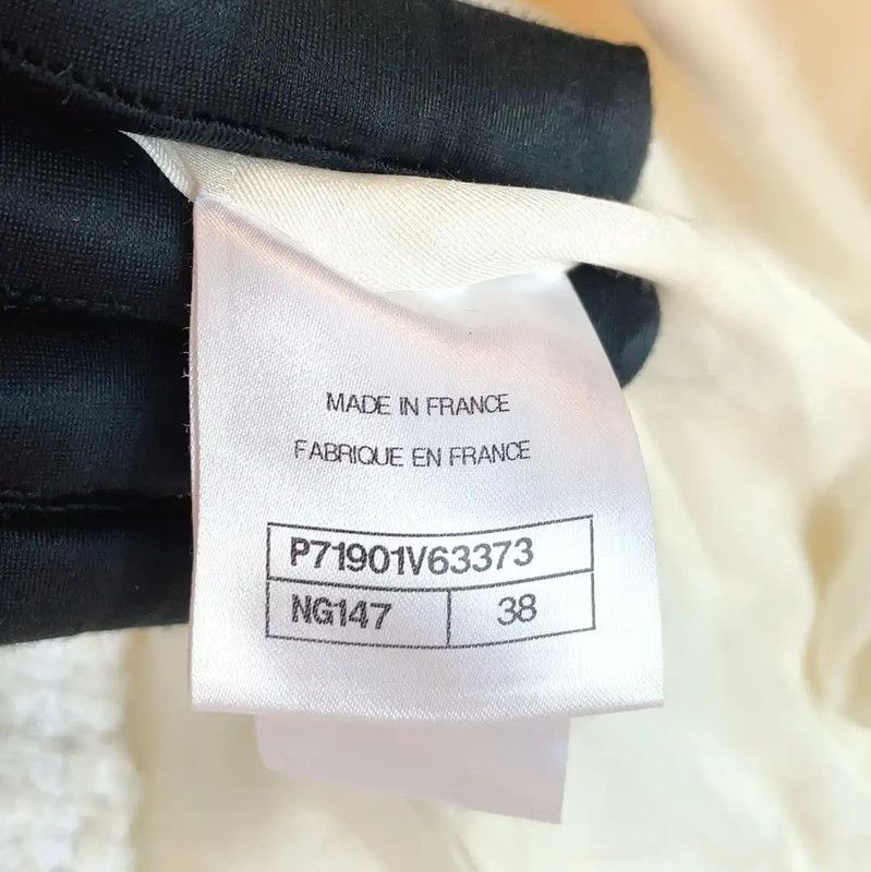 Chanel Chanel White Cotton Blend Women's Jacket 0089 Size S / US 4 / IT 40 - 9 Thumbnail