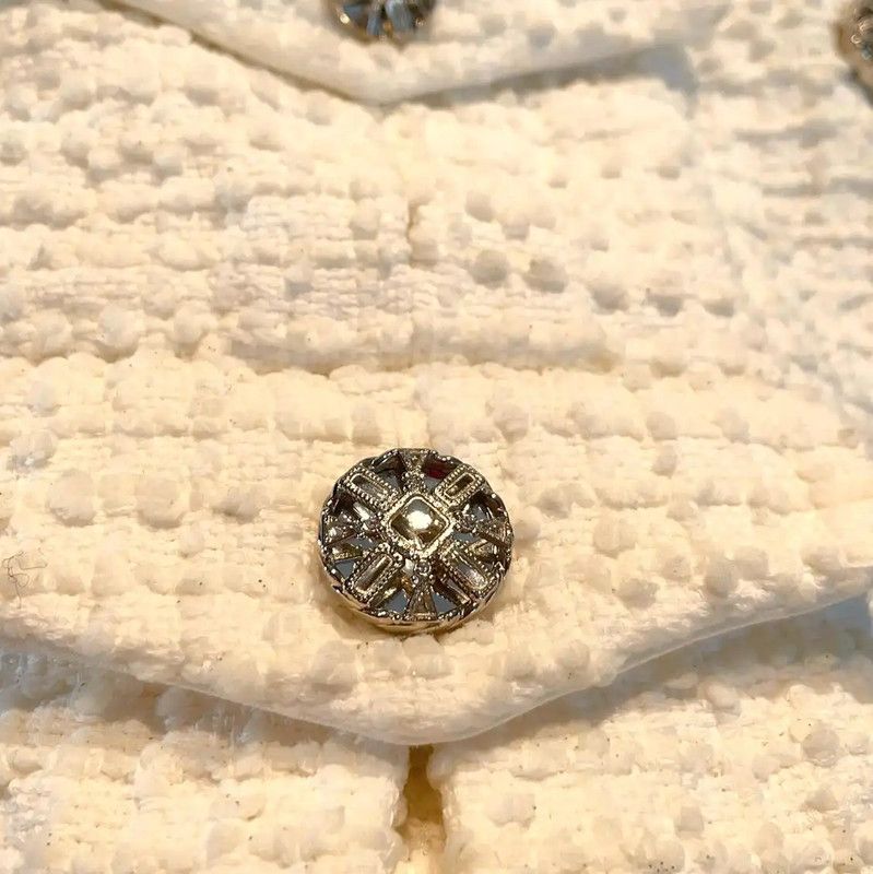 Chanel Chanel White Cotton Blend Women's Jacket 0089 Size S / US 4 / IT 40 - 8 Thumbnail