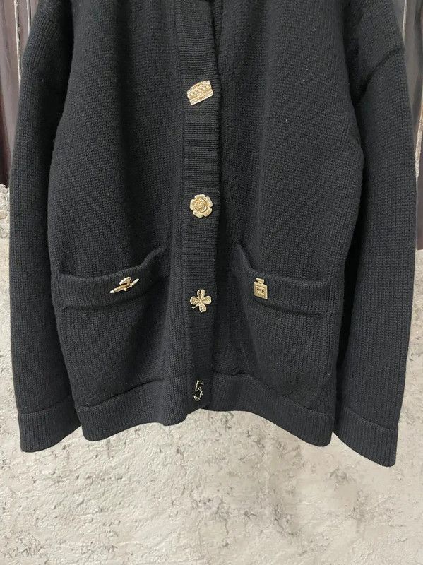 Chanel Chanel Black Wool Cardigan for Women 0089 Size ONE SIZE - 4 Thumbnail