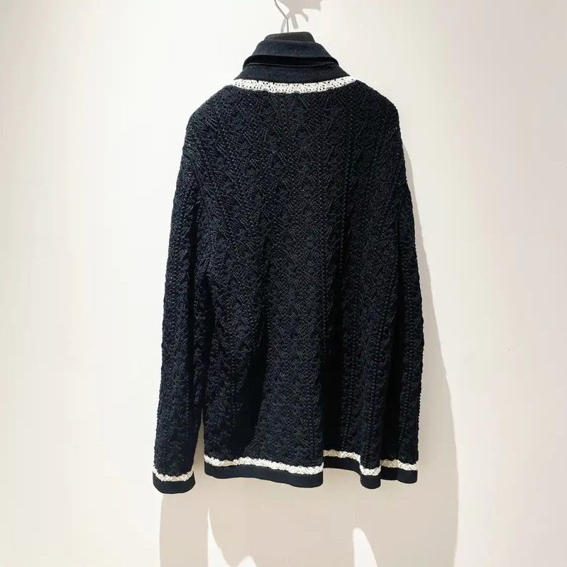 Chanel Chanel Black Cotton Lace Long Sleeve Cardigan 0089 Size M / US 6-8 / IT 42-44 - 2 Thumbnail