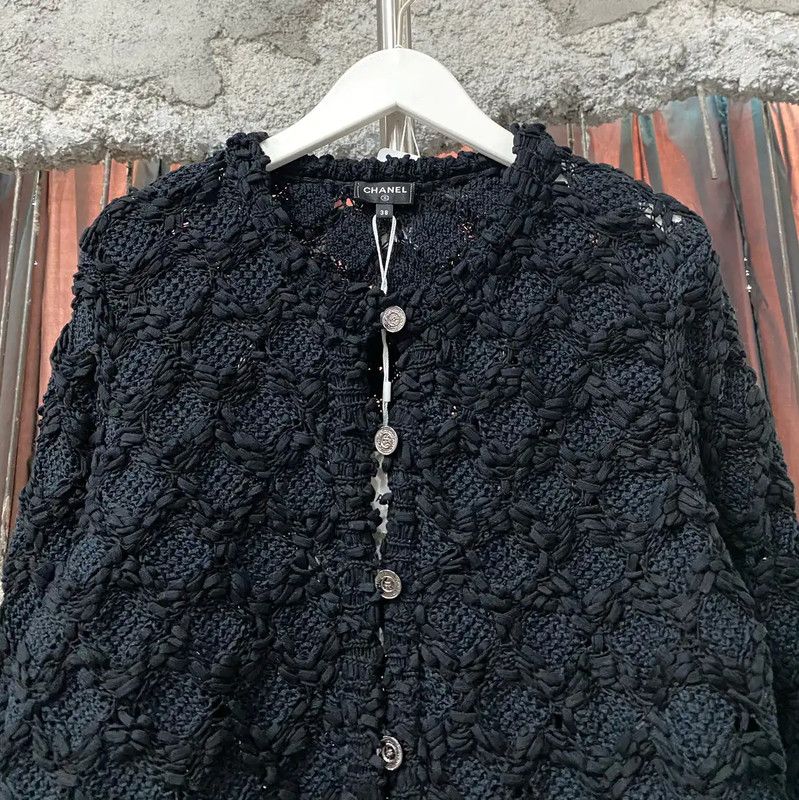 Chanel CHANEL Black Cropped Jacket for Women 0089 Size ONE SIZE - 3 Thumbnail