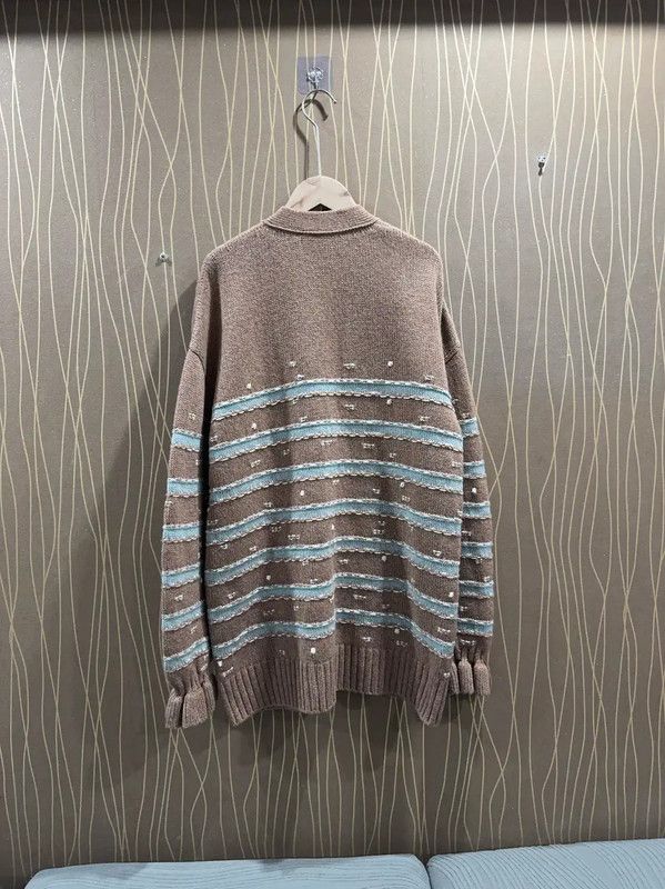 Chanel Chanel Brown Wool Cardigan with Striped Design 0089 Size S / US 4 / IT 40 - 2 Thumbnail
