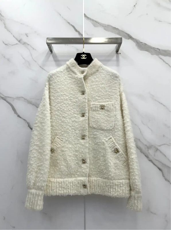 Chanel Chanel Cream Alpaca Wool Long Sleeve Cardigan 0089 Size S / US 4 / IT 40 - 4 Thumbnail