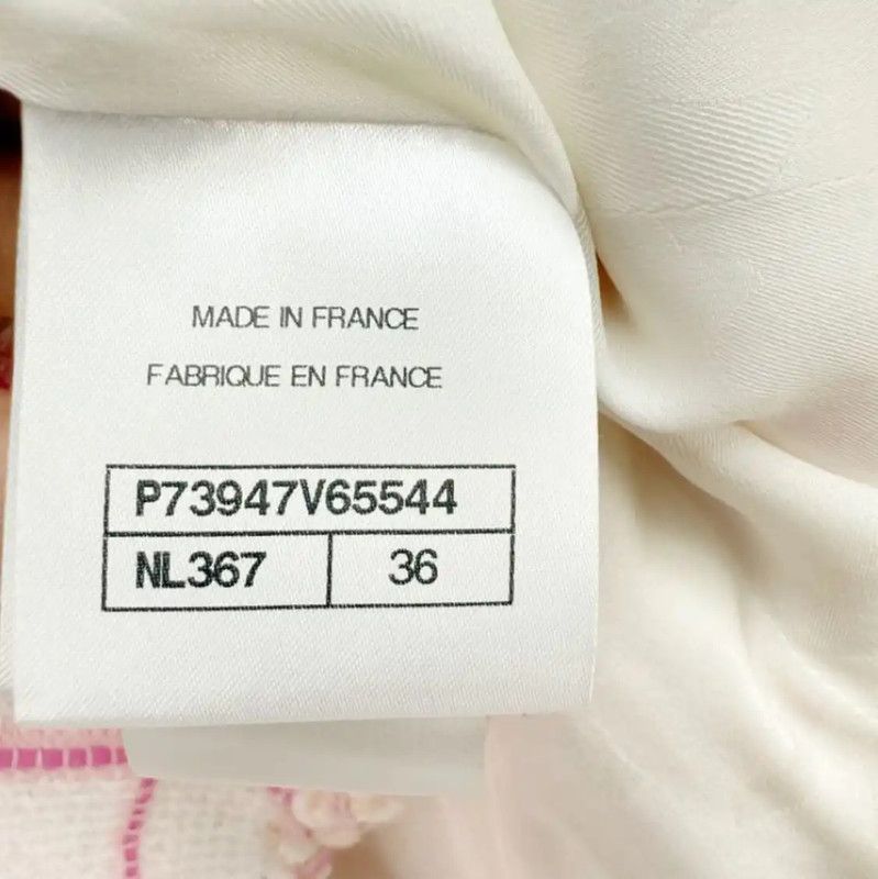 Chanel Chanel Pink Checkered Short Coat for Women 0089 Size S / US 4 / IT 40 - 5 Thumbnail