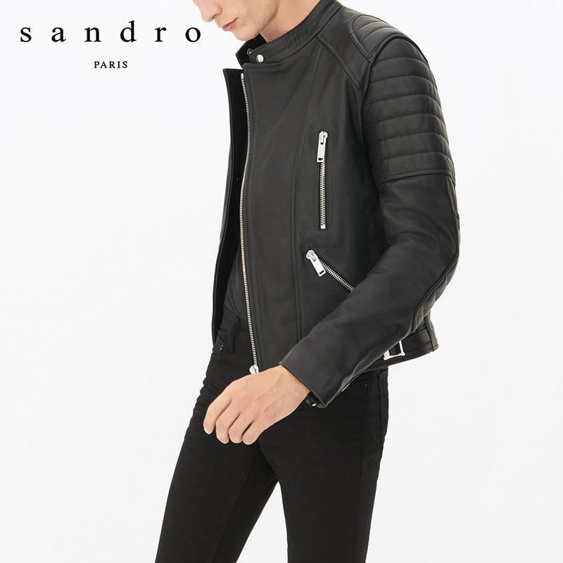 Sandro Sandro Black Leather Jacket | Grailed