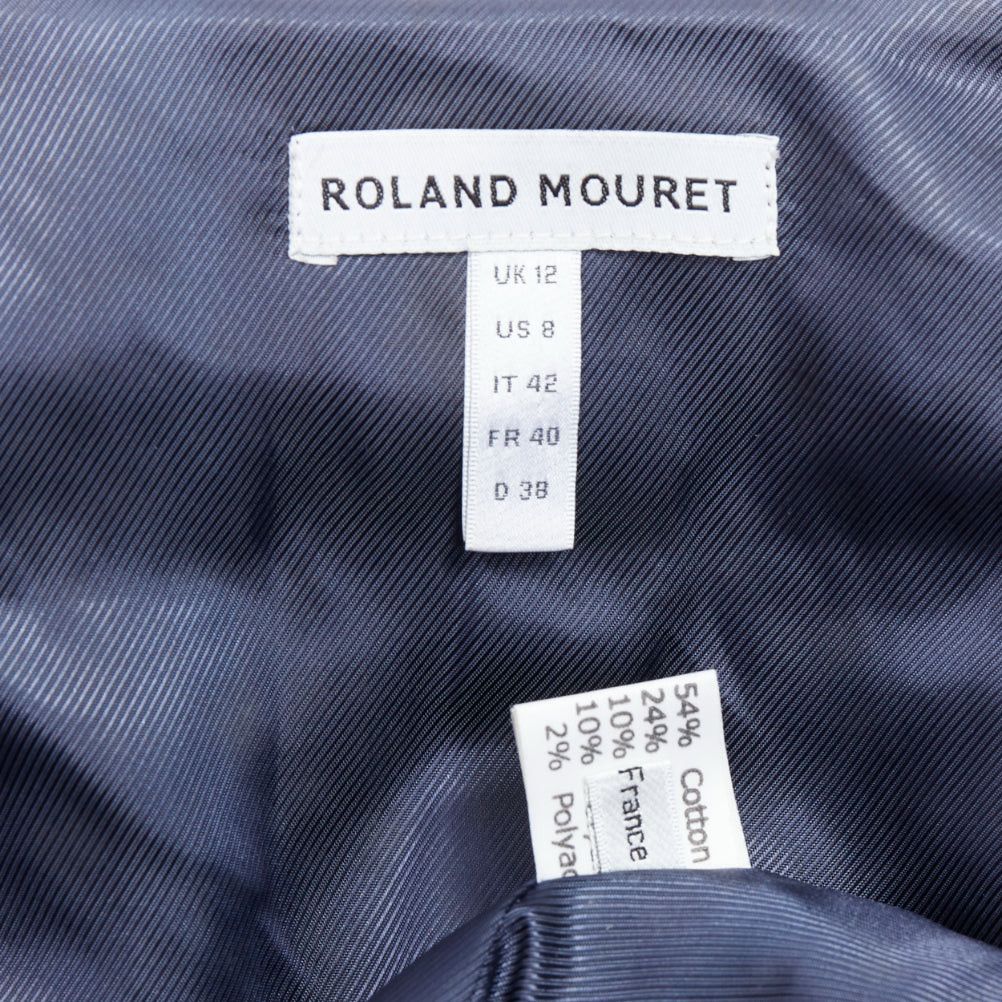 Roland Mouret ROLAND MOURET navy cotton blend tweed collar structural coat UK12 L Size M / US 6-8 / IT 42-44 - 9 Thumbnail