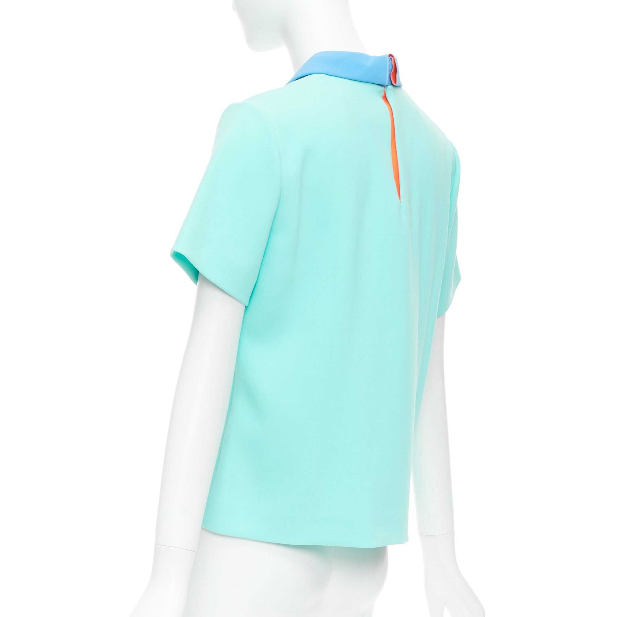 ROKSANDA ROKSANDA light blue colorblock darted short sleeve shirt UK10 M Size M / US 6-8 / IT 42-44 - 6 Thumbnail