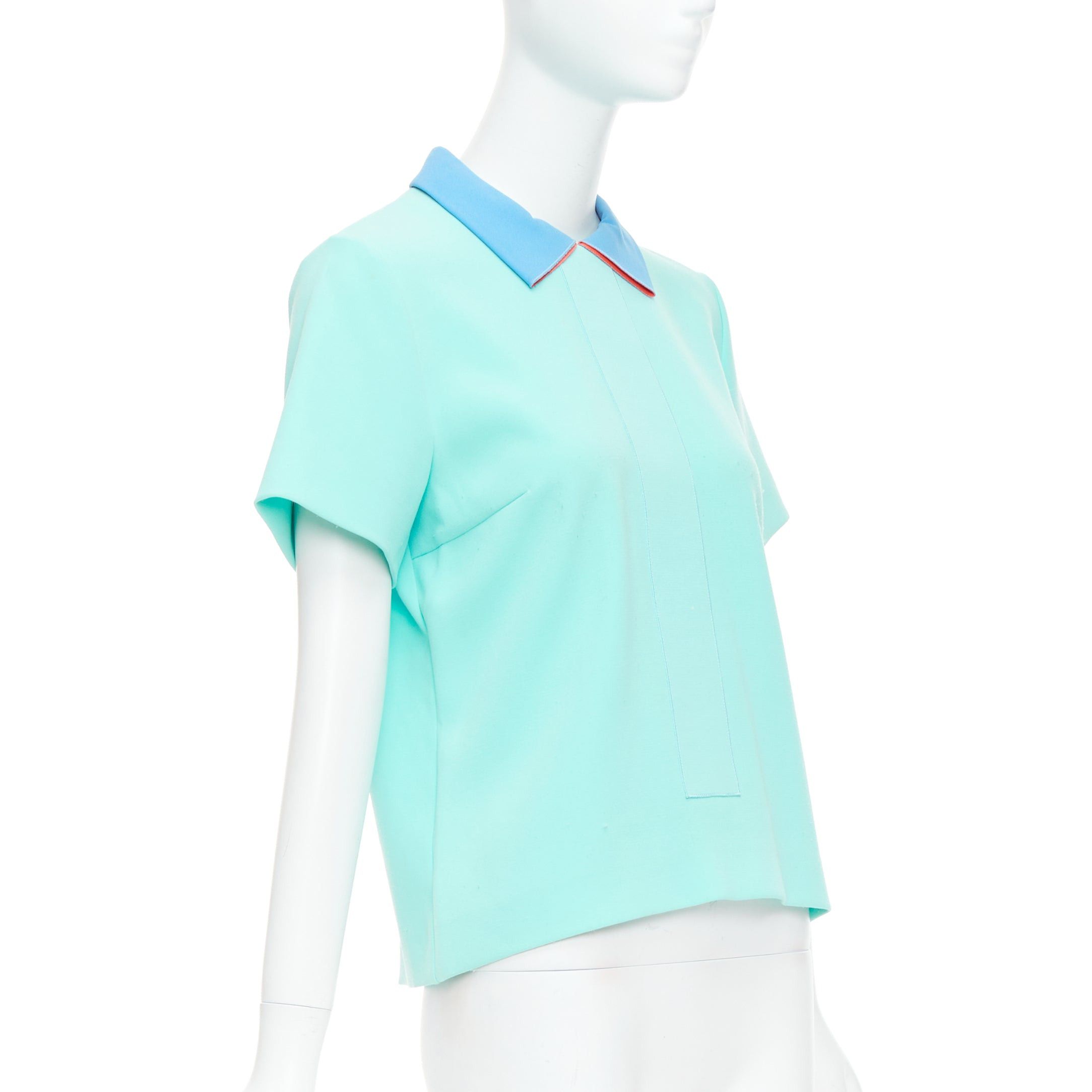 ROKSANDA ROKSANDA light blue colorblock darted short sleeve shirt UK10 M Size M / US 6-8 / IT 42-44 - 3 Thumbnail