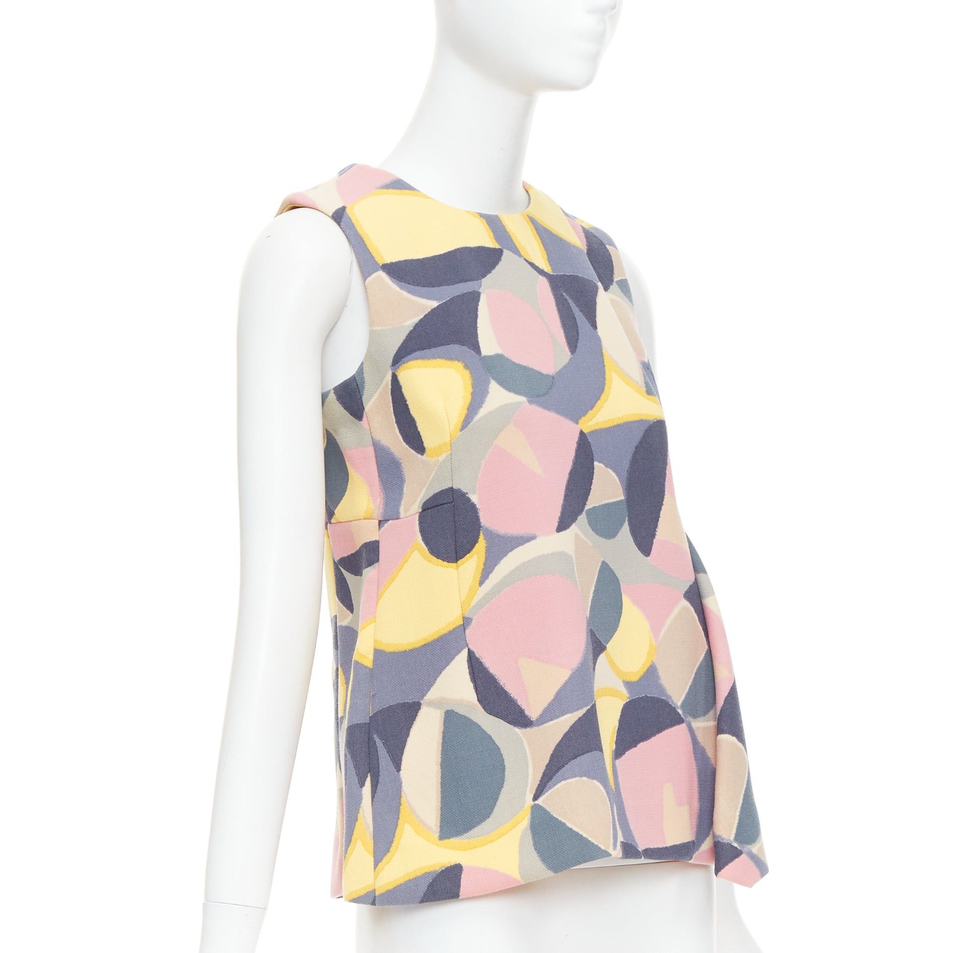 Marni MARNI pastel multicolor abstract print asymmetric peplum top IT38 XS Size XS / US 0-2 / IT 36-38 - 3 Thumbnail