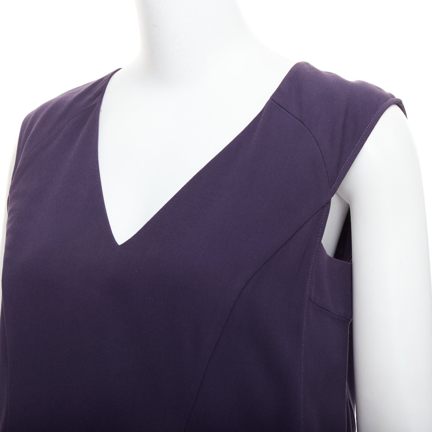 Marni MARNI purple cotton silk Vneck peplum hi low tunic top IT40 S Size S / US 4 / IT 40 - 7 Thumbnail