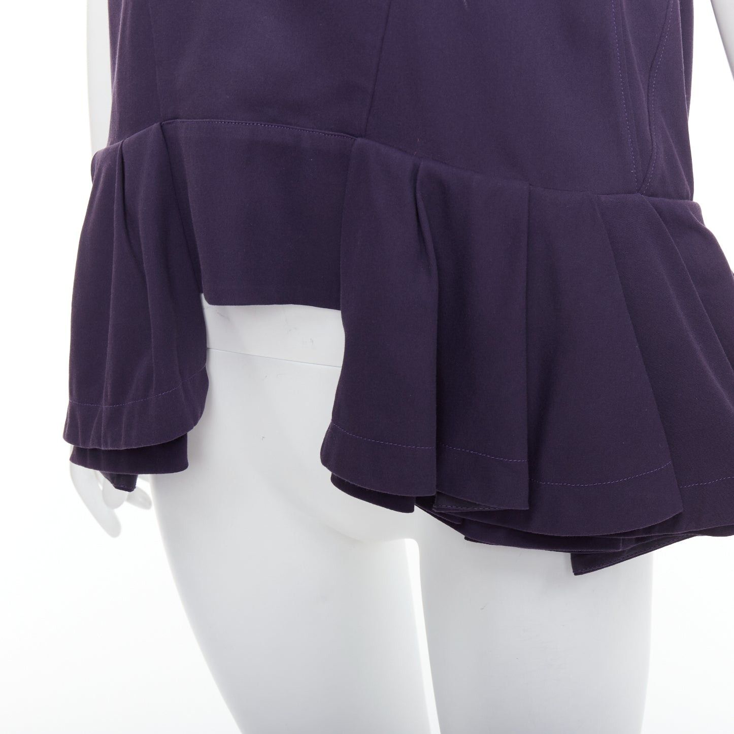 Marni MARNI purple cotton silk Vneck peplum hi low tunic top IT40 S Size S / US 4 / IT 40 - 2 Thumbnail