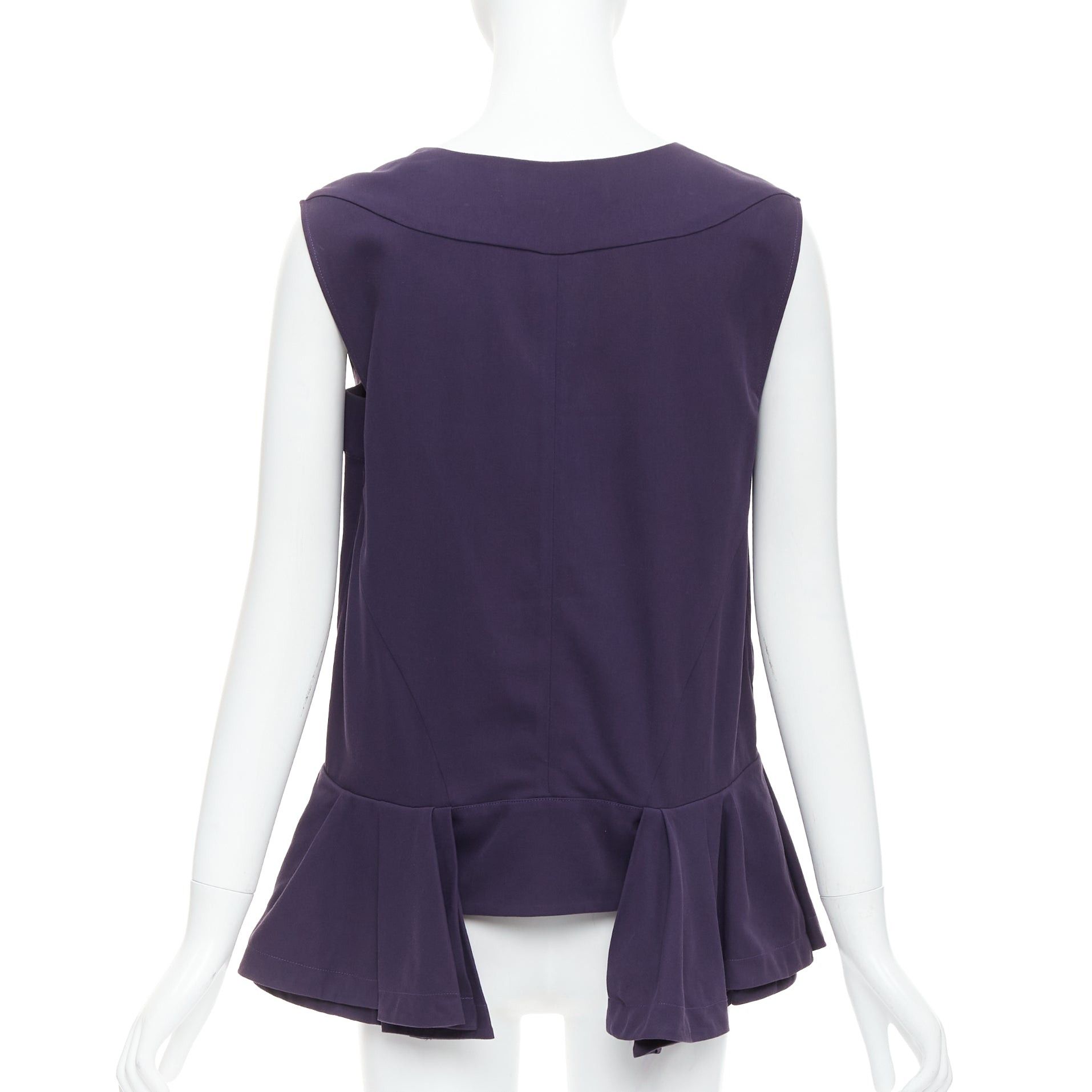 Marni MARNI purple cotton silk Vneck peplum hi low tunic top IT40 S Size S / US 4 / IT 40 - 5 Thumbnail