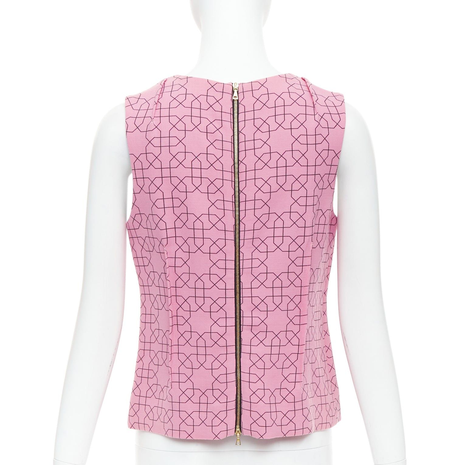 Marni MARNI pink virgin wool yellow embellished jewel collar vest IT40 S Size S / US 4 / IT 40 - 5 Thumbnail