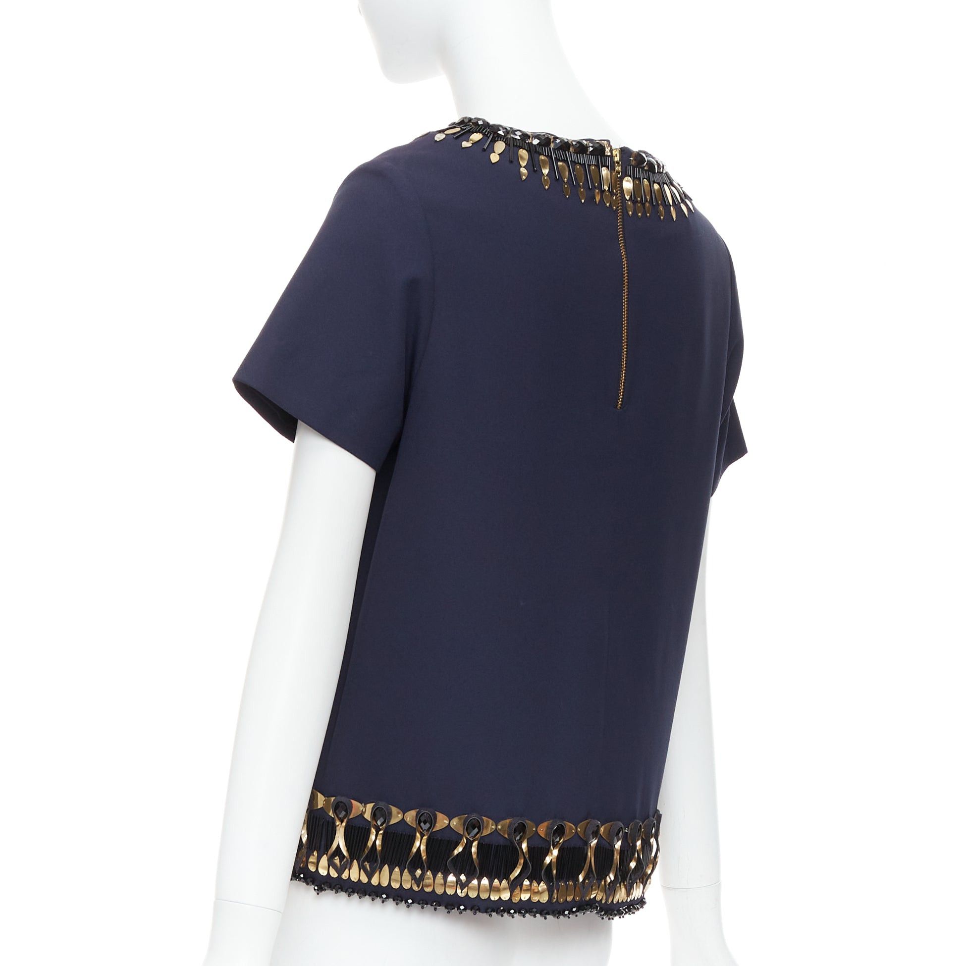 Manish Arora MANISH ARORA gold navy hand crafted 3D embellished top IT38 M Size M / US 6-8 / IT 42-44 - 6 Thumbnail