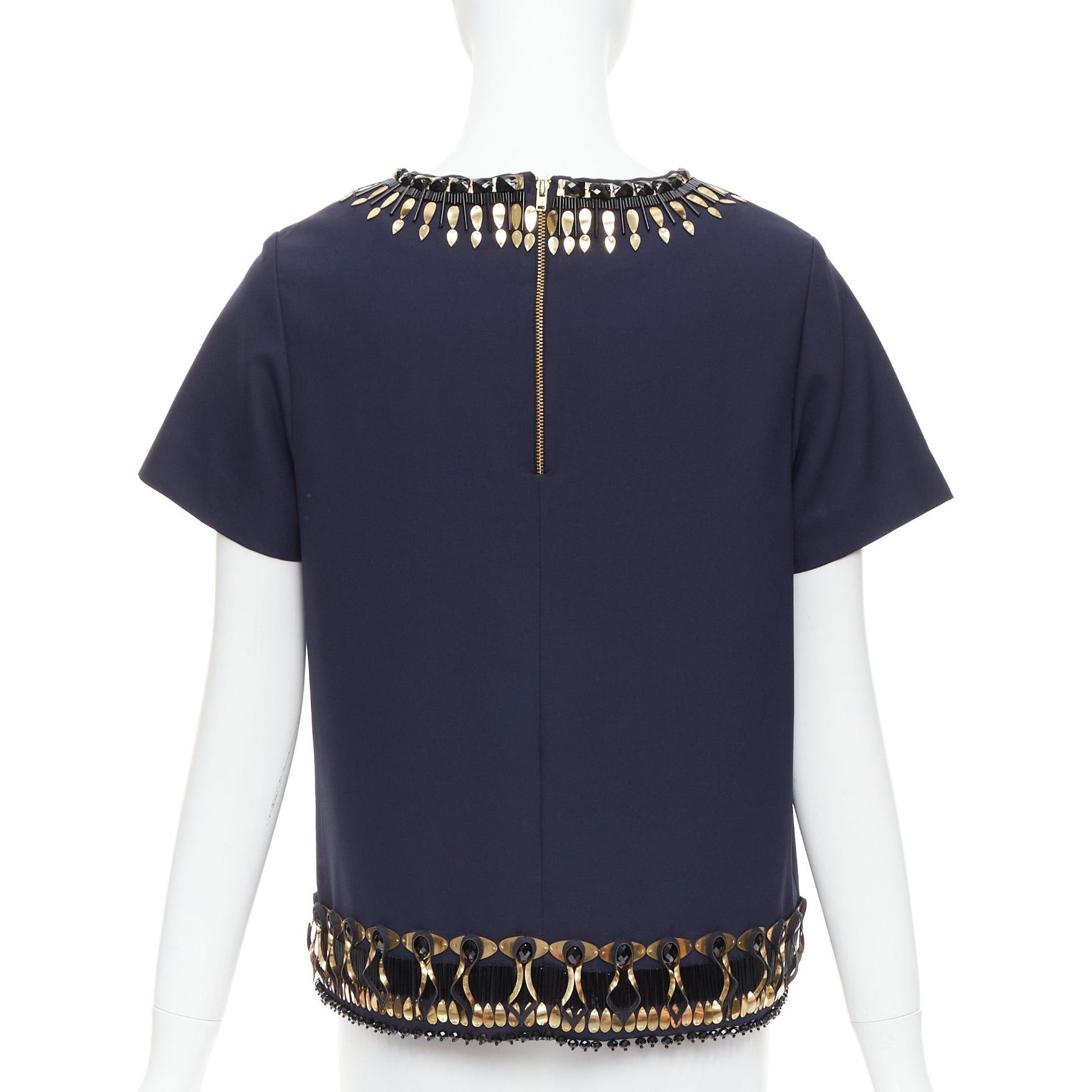 Manish Arora MANISH ARORA gold navy hand crafted 3D embellished top IT38 M Size M / US 6-8 / IT 42-44 - 5 Thumbnail