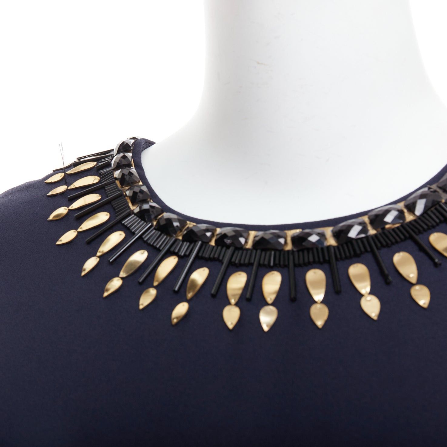 Manish Arora MANISH ARORA gold navy hand crafted 3D embellished top IT38 M Size M / US 6-8 / IT 42-44 - 2 Thumbnail
