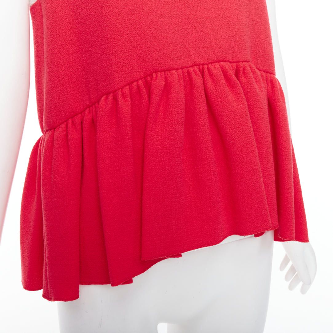 MSGM MSGM red nude floral embellished collar peplum vest top IT42 M Size M / US 6-8 / IT 42-44 - 7 Thumbnail