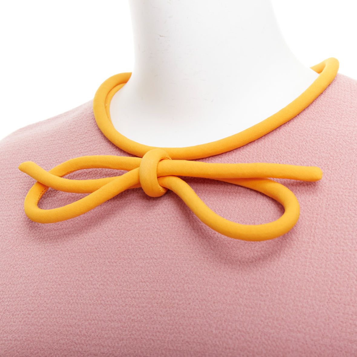 ROKSANDA ROKSANDA dusty pink wool cotton blend orange bow front top Size S / US 4 / IT 40 - 2 Thumbnail
