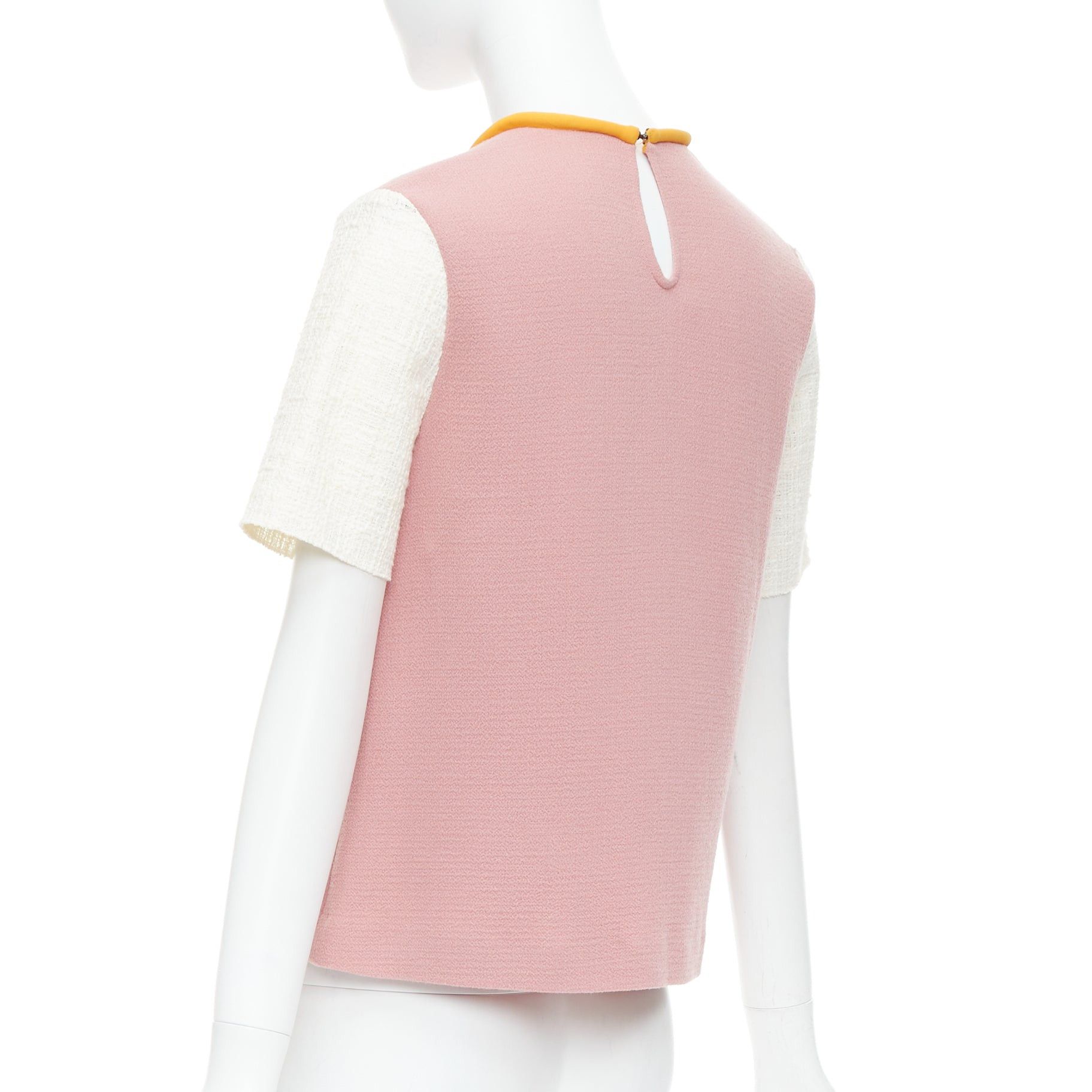 ROKSANDA ROKSANDA dusty pink wool cotton blend orange bow front top Size S / US 4 / IT 40 - 6 Thumbnail
