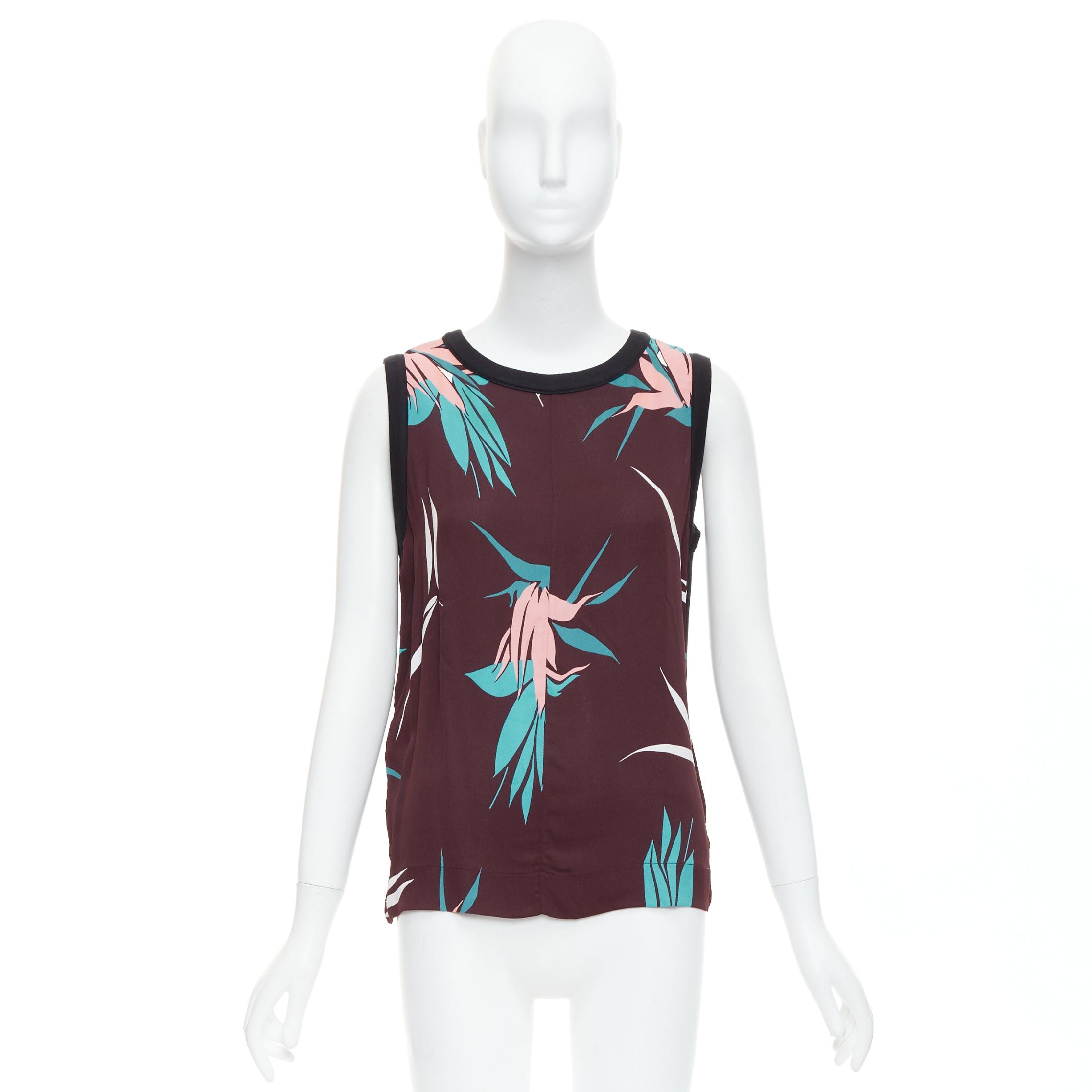 Marni MARNI brown green pink cotton blend tropical floral tank top IT40 S Size S / US 4 / IT 40 - 9 Thumbnail
