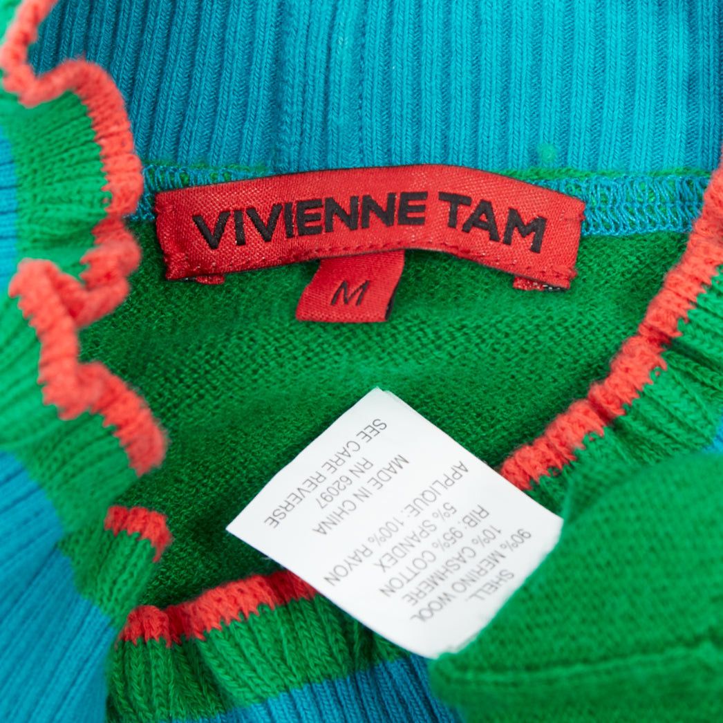 Vivienne Tam VIVIENNE TAM green merino wool cashmere oriental patch sweater M Size M / US 6-8 / IT 42-44 - 7 Thumbnail