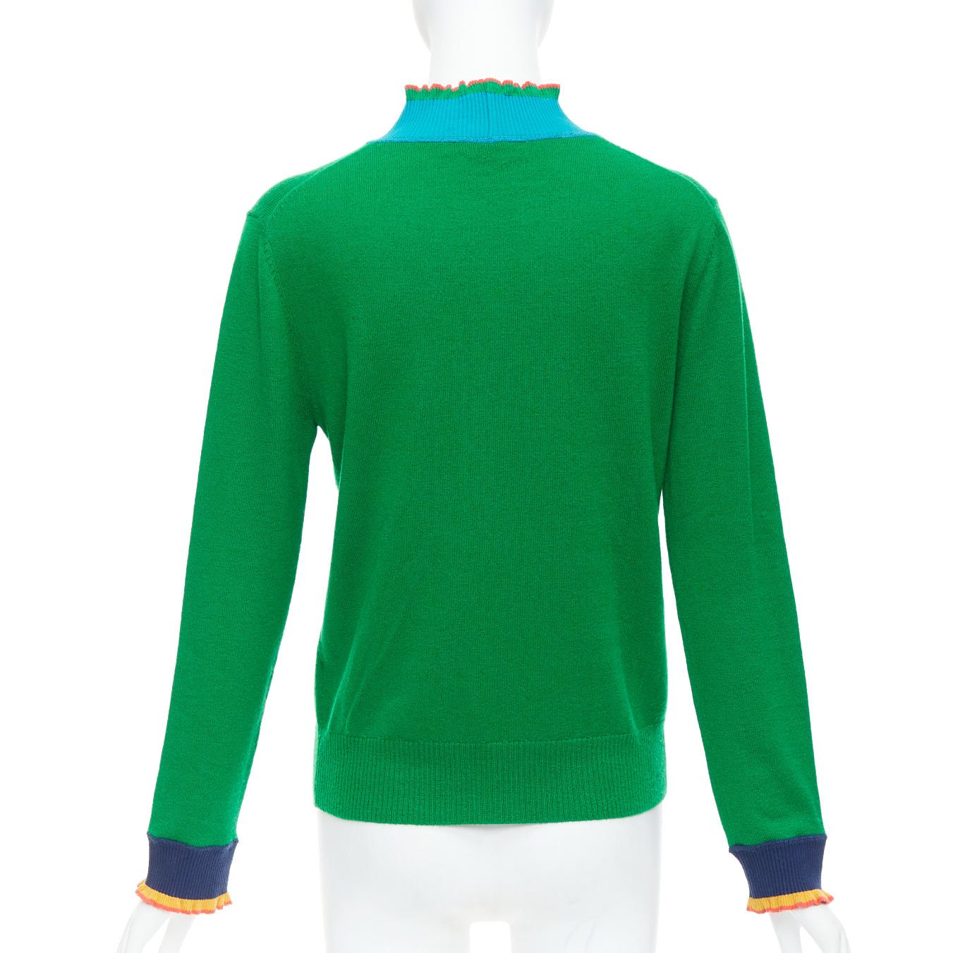 Vivienne Tam VIVIENNE TAM green merino wool cashmere oriental patch sweater M Size M / US 6-8 / IT 42-44 - 5 Thumbnail