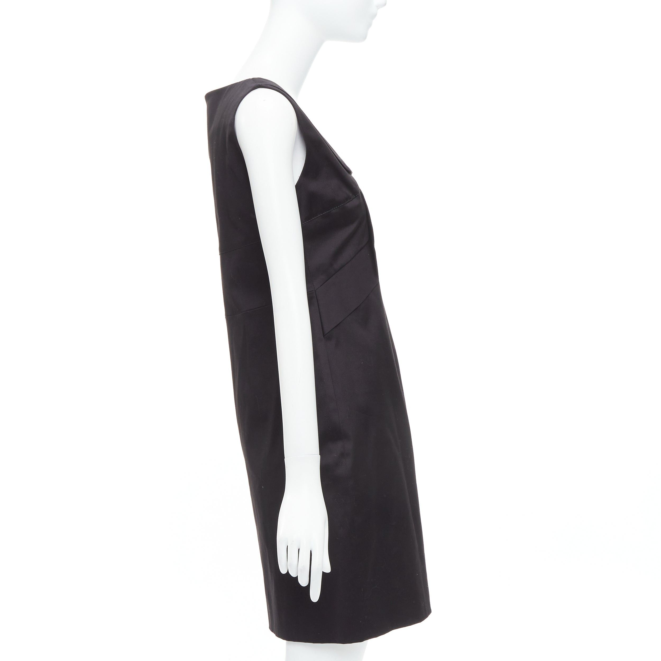 Gucci GUCCI 2007 black cotton origami pleat square neckline shift dress IT40 S Size S / US 4 / IT 40 - 4 Thumbnail