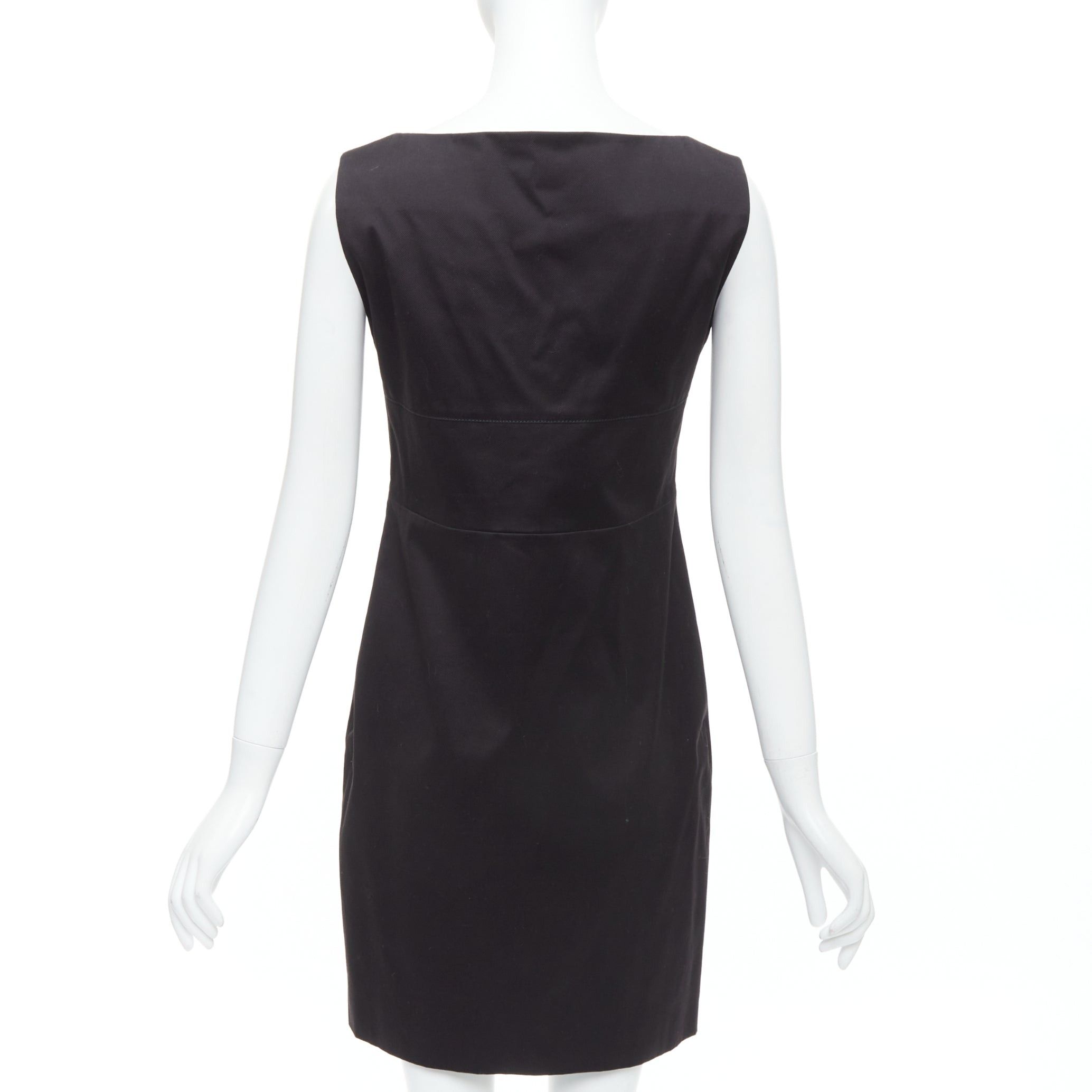 Gucci GUCCI 2007 black cotton origami pleat square neckline shift dress IT40 S Size S / US 4 / IT 40 - 5 Thumbnail