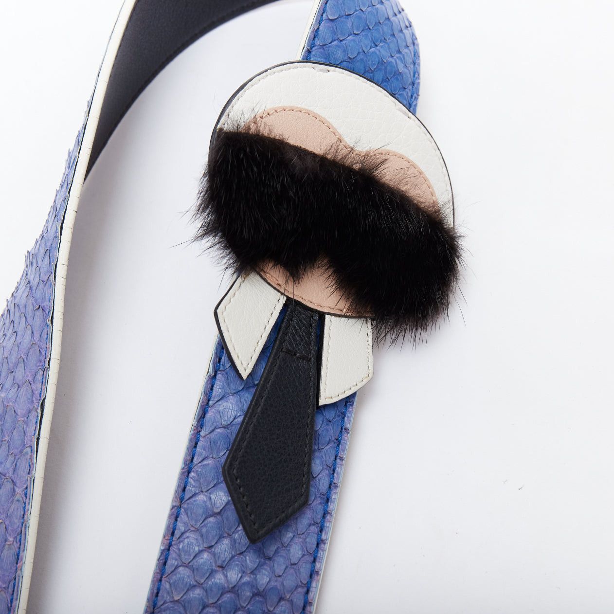 Fendi rare FENDI Karlito purple scaled leather Karl fur cartoon applique bag strap Size ONE SIZE - 2 Thumbnail