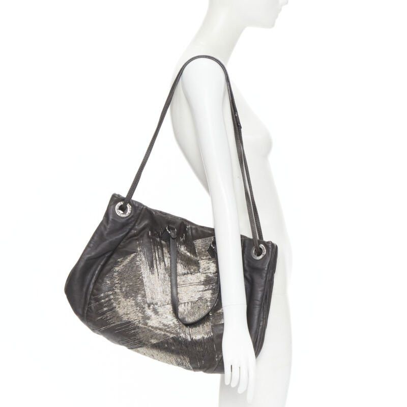 Valentino VALENTINO silver bead embellished grey leather crossbody large tote bag Size ONE SIZE - 2 Thumbnail